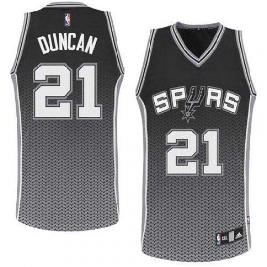 Men's Adidas San Antonio Spurs #21 Tim Duncan Authentic Black Resonate Fashion NBA Jersey - Ujersey