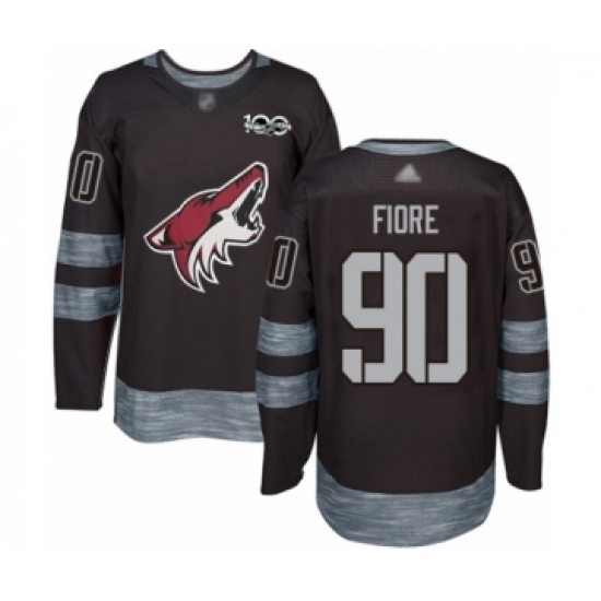 Men's Arizona Coyotes #90 Giovanni Fiore Authentic Black 1917-2017 100th Anniversary Hockey Jersey