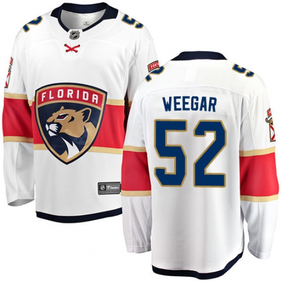 Youth Florida Panthers #52 MacKenzie Weegar Fanatics Branded White Away Breakaway NHL Jersey - Ujersey