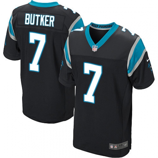 Men's Nike Carolina Panthers #7 Harrison Butker Elite Black Team Color NFL Jersey - Ujersey