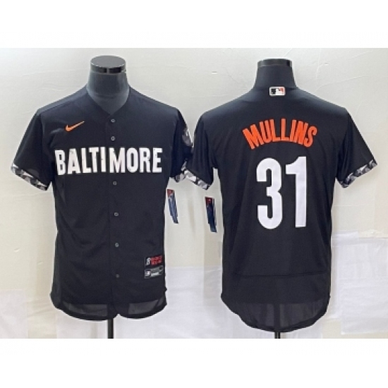 Men's Baltimore Orioles #31 Cedric Mullins Black 2023 City Connect Flex Base Stitched Jersey 1 - Ujersey
