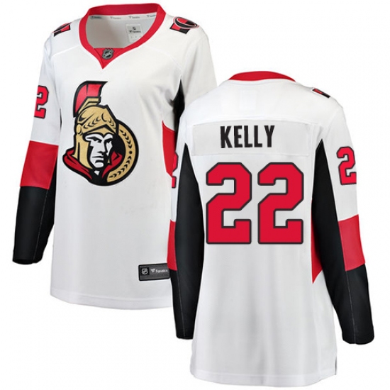 Women's Ottawa Senators #22 Chris Kelly Fanatics Branded White Away Breakaway NHL Jersey - Ujersey