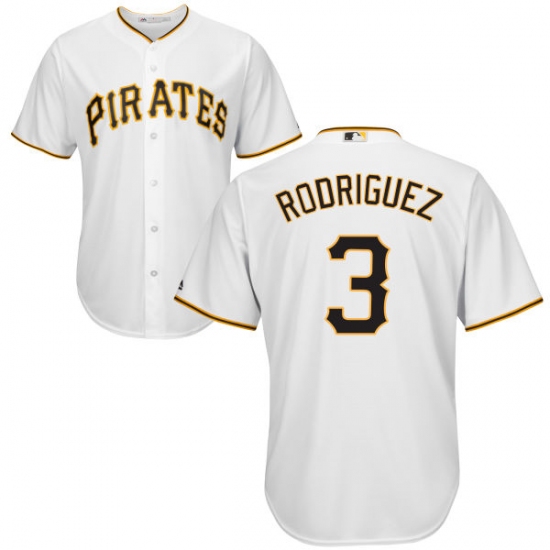 Men's Majestic Pittsburgh Pirates #3 Sean Rodriguez Replica White Home Cool Base MLB Jersey - Ujersey
