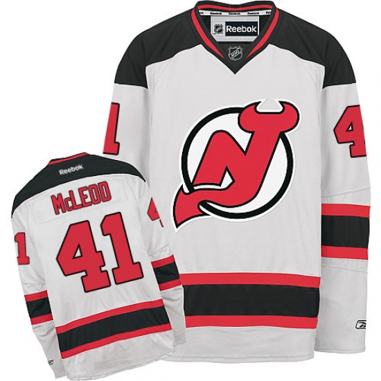 Youth Reebok New Jersey Devils #41 Michael McLeod Authentic White Away NHL Jersey - Ujersey