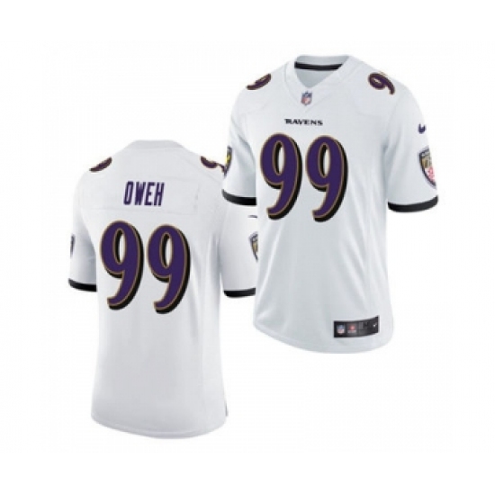 Men's Baltimore Ravens #99 Jayson Oweh White 2021 Vapor Untouchable Limited Jersey - Ujersey