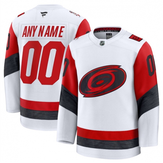 Men's Carolina Hurricanes Active Player Custom White 2025 Away Stitched Hockey Jersey - Ujersey