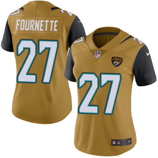 Women's Nike Jacksonville Jaguars #27 Leonard Fournette Limited Gold Rush Vapor Untouchable NFL Jersey - Ujersey