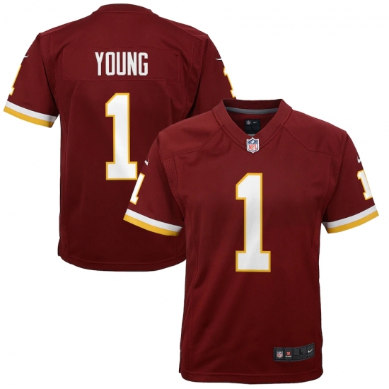 Youth Washington Redskins #1 Chase Young Nike Burgundy 2020 NFL Draft First Round Pick Game Jersey.webp