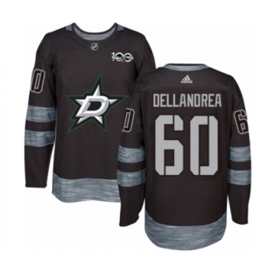 Men's Adidas Dallas Stars #60 Ty Dellandrea Authentic Black 1917-2017 100th Anniversary NHL Jersey