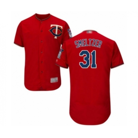 Men's Minnesota Twins #31 Devin Smeltzer Authentic Scarlet Alternate Flex Base Authentic Collection Baseball Player Jersey - Ujersey