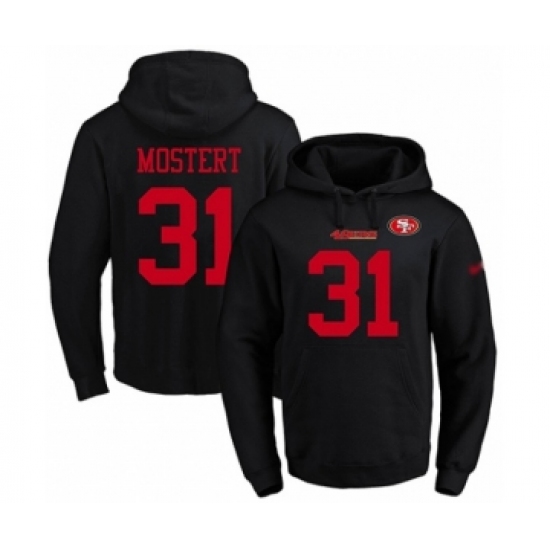 Football Men's San Francisco 49ers #31 Raheem Mostert Black Name & Number Pullover Hoodie - Ujersey