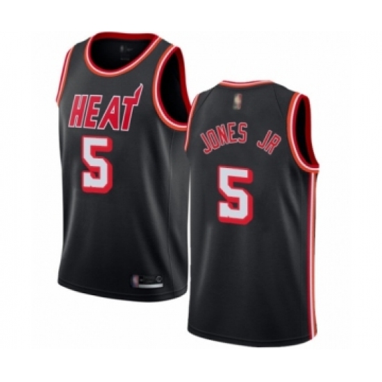 Women's Miami Heat #5 Derrick Jones Jr Authentic Black Fashion Hardwood Classics Basketball Jersey - Ujersey