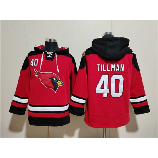 Men's Arizona Cardinals #40 Pat Tillman Red Ageless Must-Have Lace-Up Pullover Hoodie - Ujersey