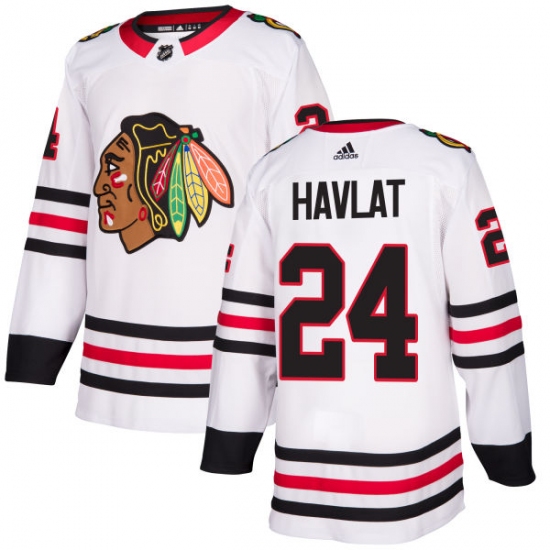 Women's Adidas Chicago Blackhawks #24 Martin Havlat Authentic White Away NHL Jersey - Ujersey
