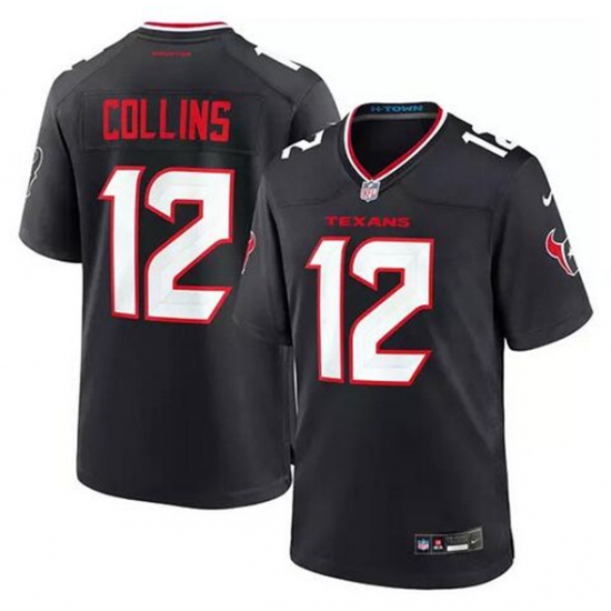 Men's Houston Texans #12 Nico Collins Navy Stitched Game Jersey