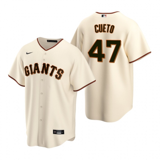 Men's Nike San Francisco Giants #47 Johnny Cueto Cream Home Stitched Baseball Jersey - Ujersey