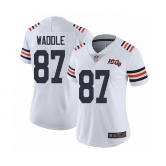 Women's Chicago Bears #87 Tom Waddle White 100th Season Limited Football Jersey - Ujersey