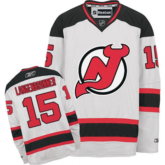 Youth Reebok New Jersey Devils #15 Jamie Langenbrunner Authentic White Away NHL Jersey - Ujersey