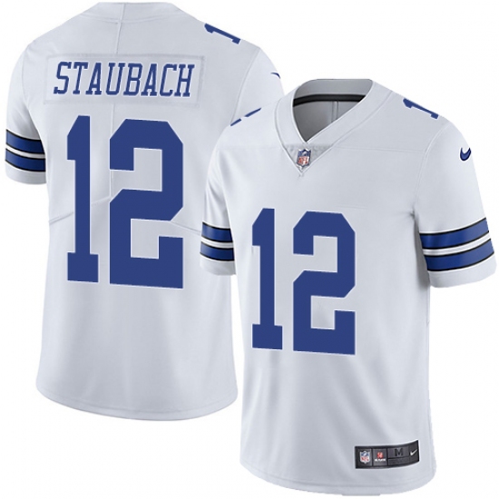 Youth Nike Dallas Cowboys #12 Roger Staubach White Vapor Untouchable Limited Player NFL Jersey - Ujersey