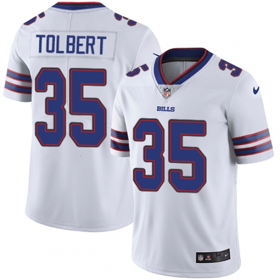 Men's Nike Buffalo Bills #35 Mike Tolbert White Vapor Untouchable Limited Player NFL Jersey - Ujersey