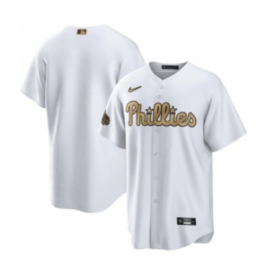 Men's Philadelphia Phillies Blank White 2022 All-Star Cool Base Stitched Baseball Jersey - Ujersey