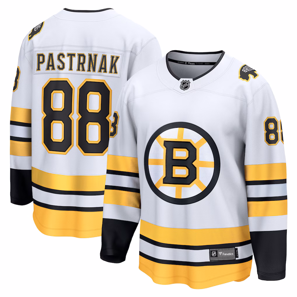 Men's Boston Bruins David Pastrnak Fanatics White Away Breakaway Player Jersey - ujerseystore