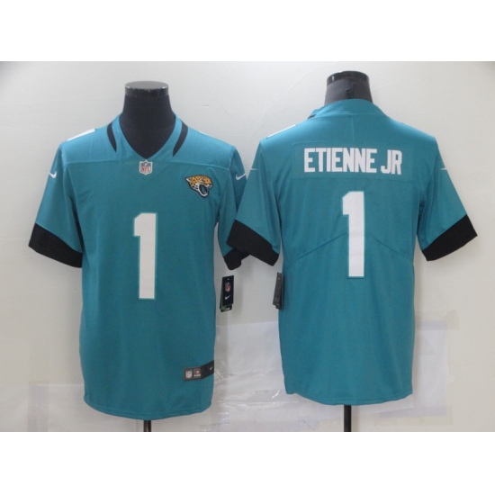 Men's Jacksonville Jaguars #1 Travis Etienne Jr. Blue Nike 2021 Alternate Limited Jersey - Ujersey