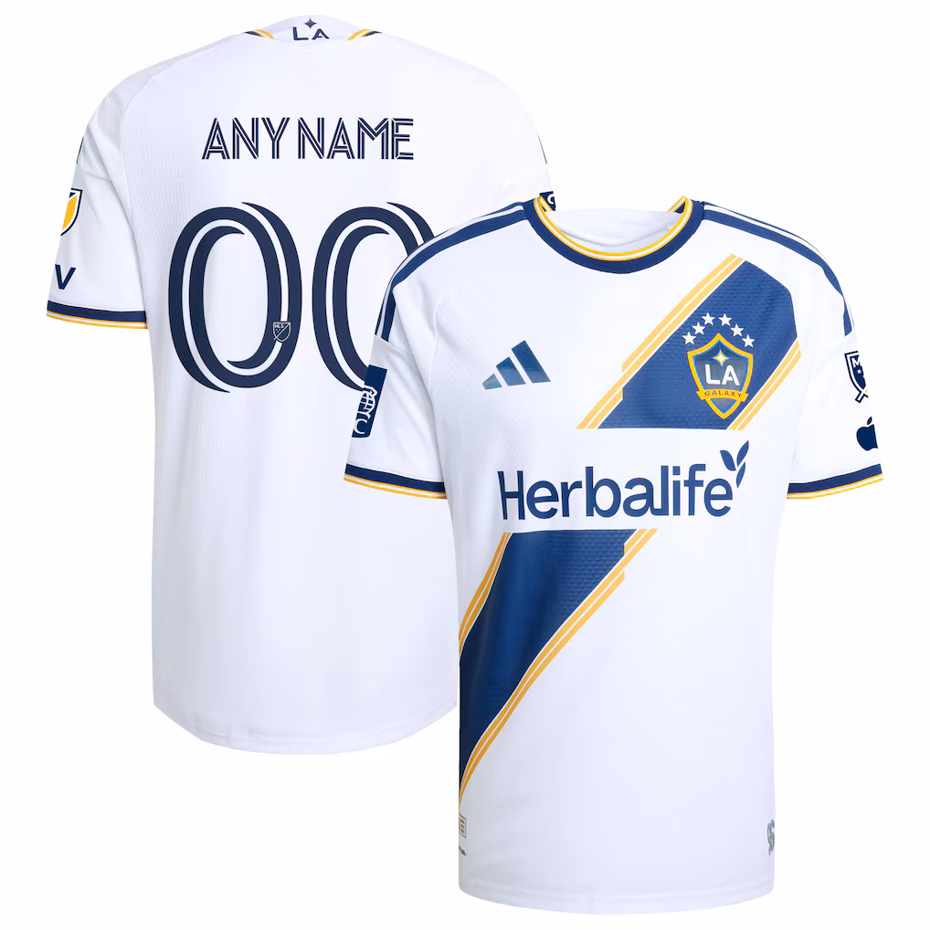 Men's LA Galaxy adidas White 2026 The VeloCITY Kit On-Field Authentic Patch Custom Jersey