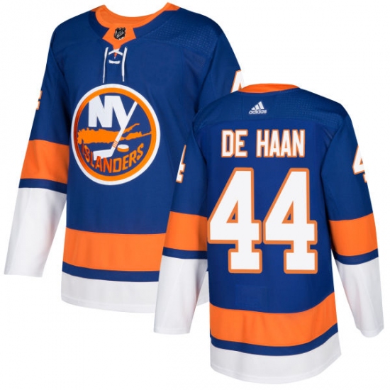 Men's Adidas New York Islanders #44 Calvin de Haan Authentic Royal Blue Home NHL Jersey - Ujersey
