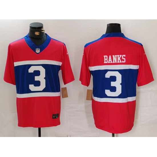Men's New York Giants #3 Deonte Banks Century Red Alternate Vapor FUSE Limited Stitched Jersey - Ujersey