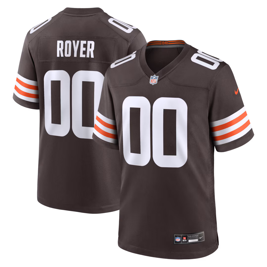Men's Cleveland Browns Joe Royer Nike Brown Game Jersey