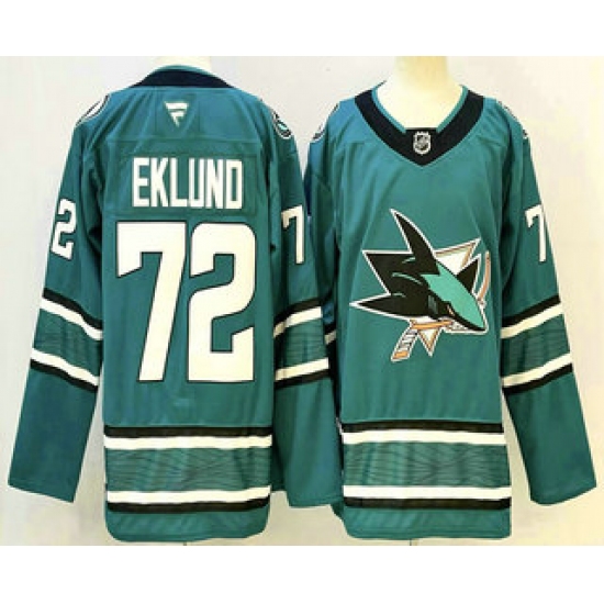 Men's San Jose Sharks #72 William Eklund Teal Authentic Jersey - Ujersey