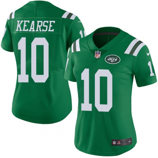 Women's Nike New York Jets #10 Jermaine Kearse Limited Green Rush Vapor Untouchable NFL Jersey - Ujersey