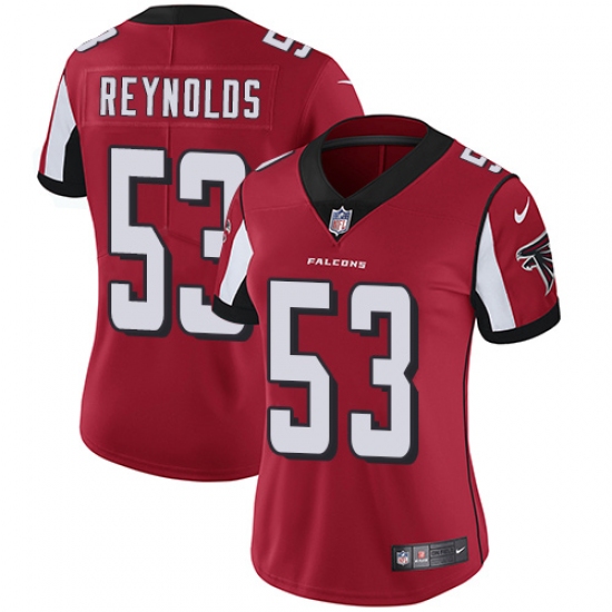 Women's Nike Atlanta Falcons #53 LaRoy Reynolds Red Team Color Vapor Untouchable Limited Player NFL Jersey - Ujersey
