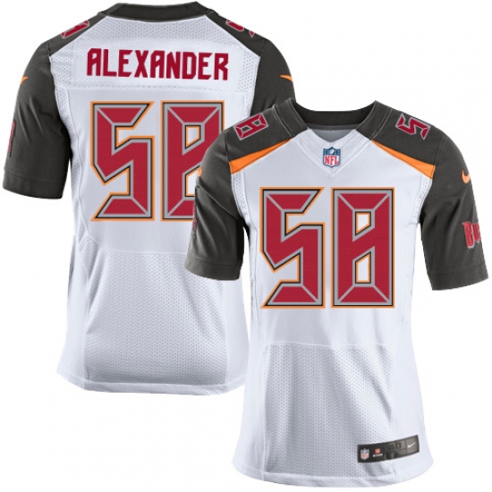 Men's Nike Tampa Bay Buccaneers #58 Kwon Alexander Elite White NFL Jersey