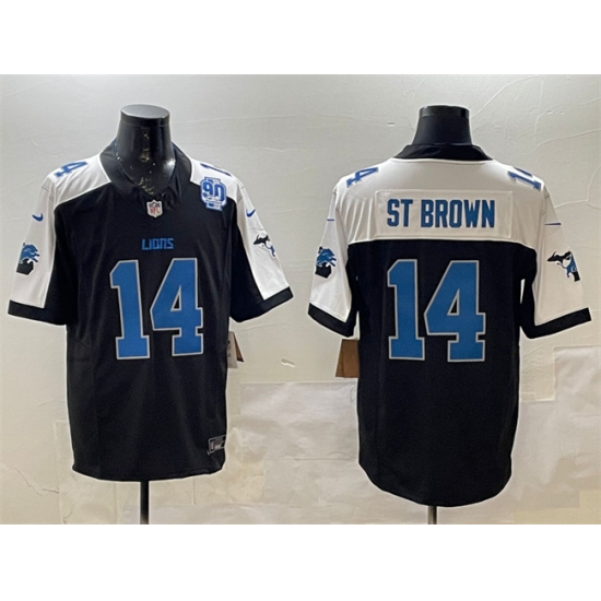 Men's Detroit Lions #14 Amon-Ra St. Brown Black Alternate F.U.S.E. 2024 Michigan & 90th Anniversary Vapor Limited Football Stitched Game Jersey - Ujersey