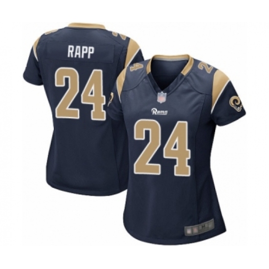 Women's Los Angeles Rams #24 Taylor Rapp Game Navy Blue Team Color Football Jersey - Ujersey