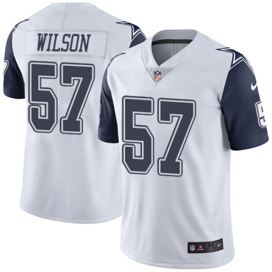 Men's Nike Dallas Cowboys #57 Damien Wilson Limited White Rush Vapor Untouchable NFL Jersey - Ujersey