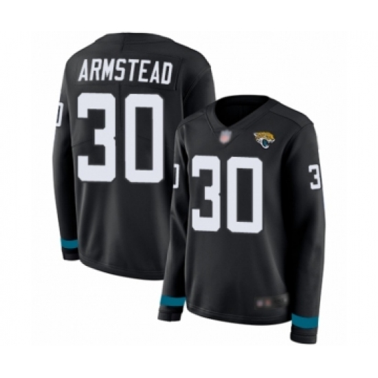 Women's Jacksonville Jaguars #30 Ryquell Armstead Limited Black Therma Long Sleeve Football Jersey - Ujersey