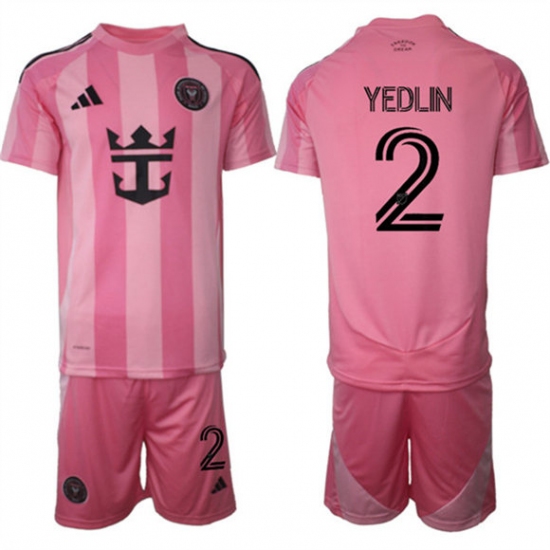 Men's Inter Miami CF #2 DeAndre Yedlin 25-26 Pink Home Soccer Jersey Suit - Ujersey