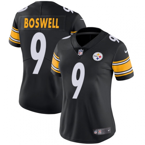 Women's Nike Pittsburgh Steelers #9 Chris Boswell Black Team Color Vapor Untouchable Limited Player NFL Jersey - Ujersey