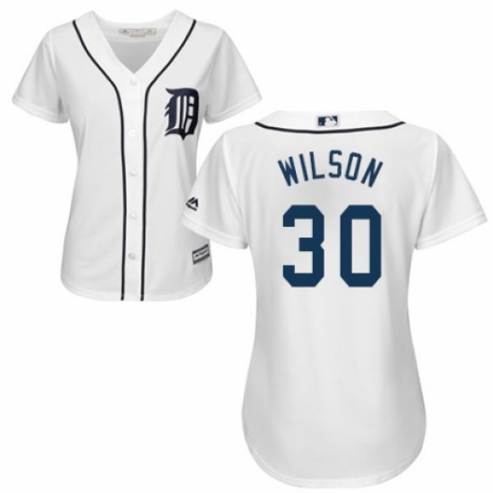 Women's Majestic Detroit Tigers #30 Alex Wilson Authentic White Home Cool Base MLB Jersey - Ujersey