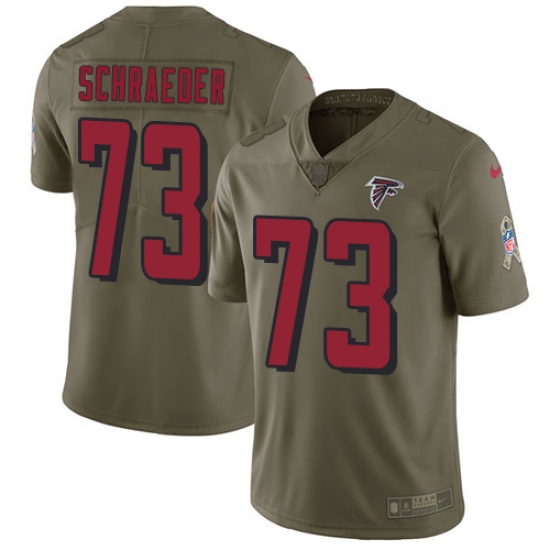 Youth Nike Atlanta Falcons #73 Ryan Schraeder Limited Olive 2017 Salute to Service NFL Jersey - Ujersey