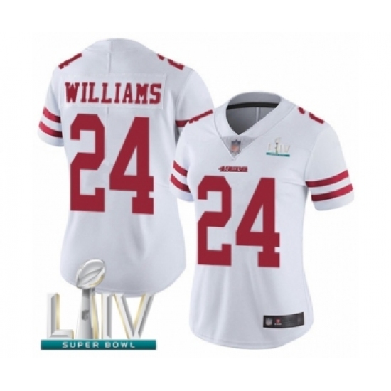 Women's San Francisco 49ers #24 K'Waun Williams White Vapor Untouchable Limited Player Super Bowl LIV Bound Football Jersey - Ujersey