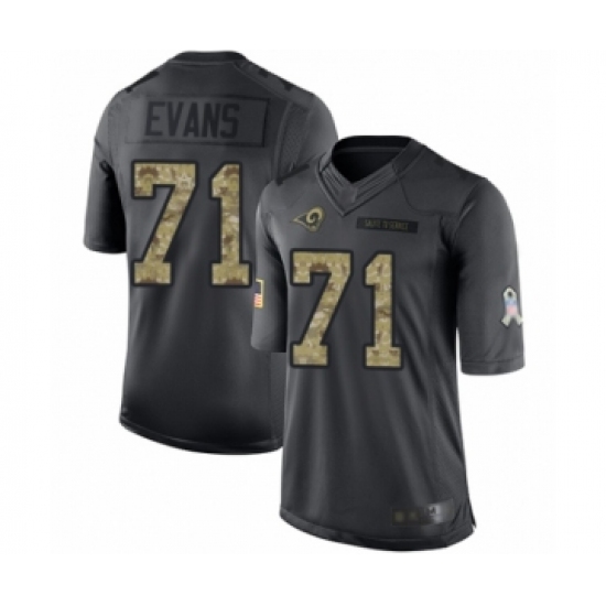Men's Los Angeles Rams #71 Bobby Evans Limited Black 2016 Salute to Service Football Jersey - Ujersey