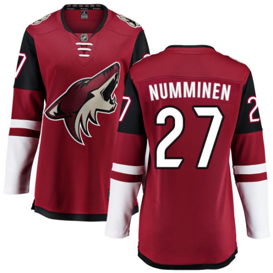 Women's Arizona Coyotes #27 Teppo Numminen Fanatics Branded Burgundy Red Home Breakaway NHL Jersey - Ujersey