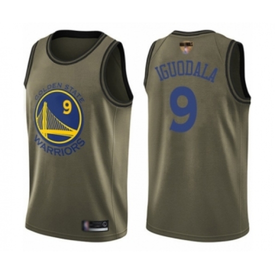 Men's Golden State Warriors #9 Andre Iguodala Swingman Green Salute to Service 2019 Basketball Finals Bound Basketball Jersey - Ujersey