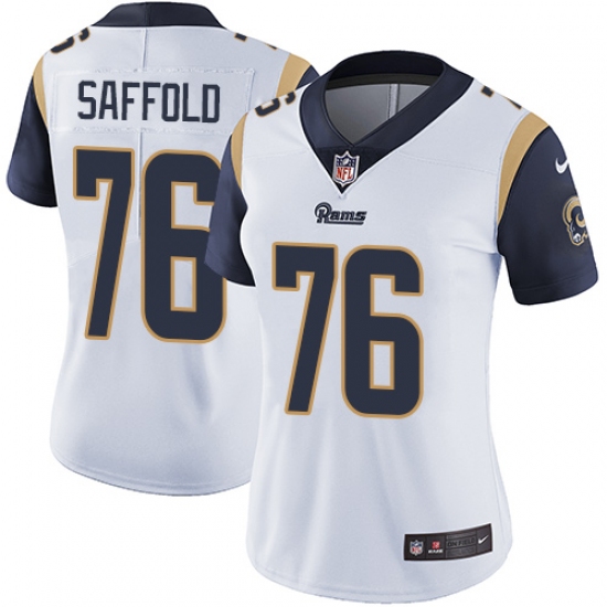 Women's Nike Los Angeles Rams #76 Rodger Saffold White Vapor Untouchable Limited Player NFL Jersey - Ujersey