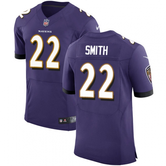 Men's Nike Baltimore Ravens #22 Jimmy Smith Elite Purple Team Color NFL Jersey - Ujersey
