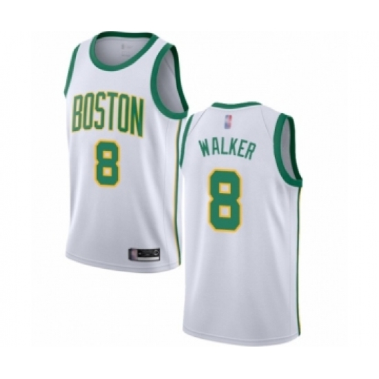 Youth Boston Celtics #8 Kemba Walker Swingman White Basketball Jersey - City Edition - Ujersey